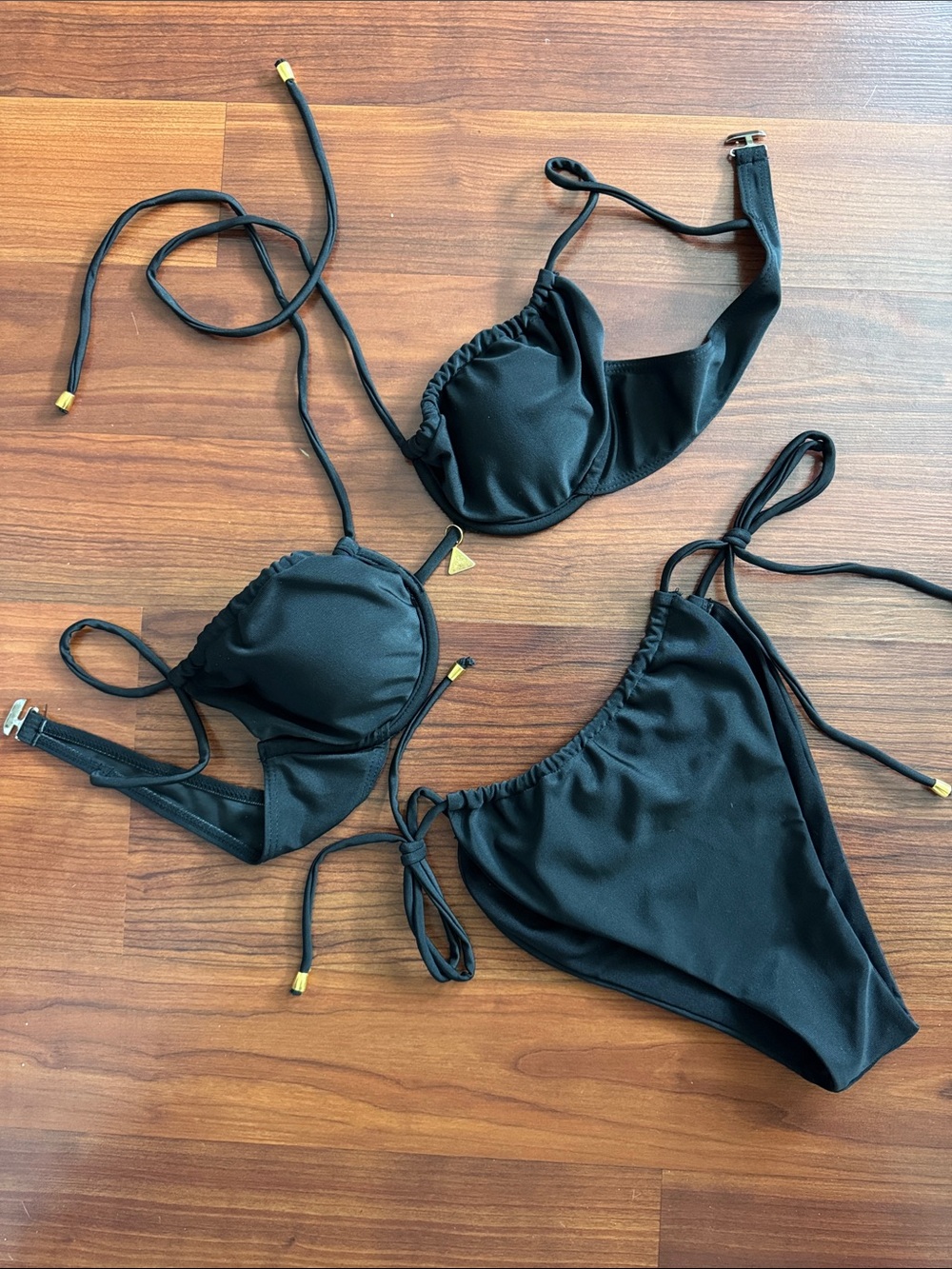 Coro Black String Bikini Set